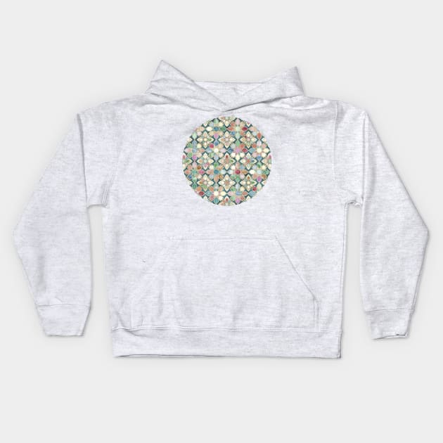 Muted Moroccan Mosaic Tiles Kids Hoodie by micklyn